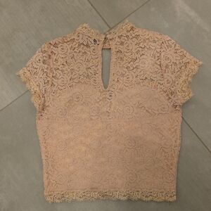 bebe Lace Blouse - Soft Pink
